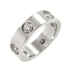 CARTIER 18k Silver Diamond Love Ring #49